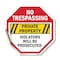 Signmission No Trespassing Private Property Vio, 18 Inch X 18 Inch, Vinyl Decal OC-D-18-99 - alternate 1