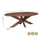 Homeroots 92" Brown Solid Wood Cross Leg Base Oval Dining Table 635808 - alternate 7