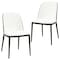 Leisuremod Tule Dining Side Chair with Leather Seat and Steel Frame, Walnut/White, 2PK TCWN18W2 - alternate 1