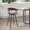 Homeroots 27" Gray and Black Faux Leather with Metal Swivel Counter Height Bar Chair 534451 - alternate 8