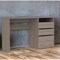 Homeroots 47" Light Gray Computer Desk With Three Drawers 403806 - alternate 4