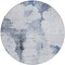 Homeroots 8' Navy Blue And Ivory Round Abstract Washable Indoor Outdoor Area Rug 582664 - alternate 8