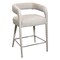 Homeroots 25" Ivory Metal and Fabric Low Back Counter Height Bar Chair 558307 - alternate 7
