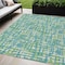 Homeroots 5' X 8' Turquoise Green And Ivory Abstract Washable Indoor Outdoor Area Rug 602600 - alternate 1