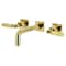 Kingston Brass Double-Handle Wall Mount Bathroom Faucet, Polished Brass KS6122KL - alternate 1