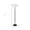 Homeroots 61" Black Two Light Floor Lamp With White Frosted Glass Drum Shade 523578 - alternate 8