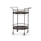 Homeroots Dark Gray Iron And Solid Wood Round Rolling Bar Cart 490202 - alternate 5