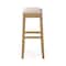 Homeroots 31" Beige and Natural Fabric and Solid Wood Backless Bar Height Bar Chair 632486 - alternate 6