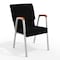Flash Furniture Black Fabric Stackable Church Chair with Arms XU-DG-60156-BK-GG - alternate 1