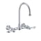 Whitehaus Collection Vintage III Plus Wall Mount Faucet with a  Long Gooseneck Swivel Spout, and Solid Brass Side Spray WHKWLV3-9301-NT-C - alternate 4