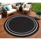 Homeroots 8' Black And Ivory Round Indoor Outdoor Area Rug 545492 - alternate 8