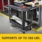 Rubbermaid Commercial High Density Structural Foam Utility Cart with Deep Lipped Plastic Shelves, Flat, 2 Shelf, 500 lbs. FG450089BLA - alternate 4