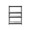 Homeroots 48" Black And Natural Metal and Wood Adjustable Four Tier Bookcase 486305 - alternate 1