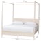 Baxton Studio Primrose Mid-Century Ivory Fluted Wood King Size Canopy Bed 249-13821-ZORO - alternate 6