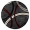 World Rug Gallery Modern Wavy Circles Design Area Rug 8 ft Round Red 377RED8RND - alternate 3