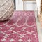 Jonathan Y Ourika Moroccan Geometric Textured Weave Fuchsia/Light Gray 2 ft. x 8 ft. Indoor/Outdoor Runner Rug SMB108Q-28 - alternate 6