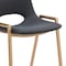 Homeroots Set of Two 30" Black and Gold Faux Leather and Steel Low Back Bar Height Bar Chairs 555663 - alternate 7