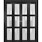 Sartodoors Sliding Closet Double Bi-fold Doors, Lucia 2552 Matte Black with Frosted Glass, Sturdy Tracks Mold LUCIA2552DBF-BLK-96 x 80 (4* 24x80) - alternate 1