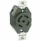 Leviton Flanged Locking Receptacle, L22-30R, 30 A, 277/480V AC, Three Phase, 4 Pole, Flush Mount, Black 2820 - alternate 1