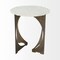 Homeroots 21" Brown And White Marble Round End Table 380660 - alternate 1