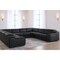 Homeroots Black Italian Leather Power Reclining U Shaped Eight Piece Corner Sectional With Console 632576 - alternate 1