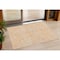 Homeroots 3' X 5' Peach And Ivory Abstract Washable Indoor Outdoor Area Rug 598992 - alternate 1