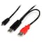 Startech.Com 1 ft USB Y Cable for External Hard Drive - Dual USB A to Micro B USB2HAUBY1 - alternate 1