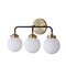 Jonathan Y Caleb 22" 3-Light Contemporary Transitional Iron/Glass LED Vanity Light, Brass Gold/Black/White JYL9058B - alternate 12