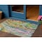 Homeroots 3' X 5' Green Gold And White Abstract Washable Indoor Outdoor Area Rug 577938 - alternate 1