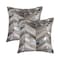 Homeroots Set of Two 18" Gray Brown And Silver Chevron Cowhide Throw Pillows, 2PK 544586 - alternate 4