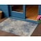 Homeroots 3' X 5' Denim Blue Beige And Charcoal Abstract Washable Indoor Outdoor Area Rug 630873 - alternate 1