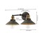 Jonathan Y July 17.5" 2-Light Industrial Farmhouse Metal Vanity Light, Rustic Dark Gray/Brass Gold JYL7427D - alternate 5