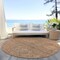 Homeroots 8' Copper Brown And Beige Round Geometric Washable Indoor Outdoor Area Rug 594535 - alternate 7