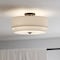 Vaxcel Burnaby 16-in W Black Mid-Century Modern Semi Flush Mount Ceiling Light White Linen Drum Shade C0281 - alternate 6