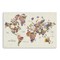 Homeroots 36" x 24" Fun Floral Map of the World Canvas Wall Art 399064 - alternate 1