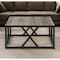 Homeroots 35" Black Steel Square Coffee Table 521996 - alternate 9