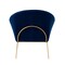 Homeroots 31" Navy Blue And Gold Velvet Barrel Chair 534133 - alternate 9