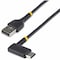 Startech.Com 6IN 15CM USB A TO C CHARGING CABLE RIGHT ANGLE - HEAVY DUTY FAST CHARGE USB-C CABLE - BLACK USB R2ACR-15C-USB-CABLE - alternate 1