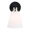 Vaxcel Vermont 1 Light Matte Black and Nickel Bathroom Vanity Wall Sconce Fixture White Glass W0404 - alternate 7
