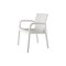 Homeroots Set of Four 24" White Faux Rattan Heavy Duty Plastic Outdoor Stacking Arm Chairs 565193 - alternate 4