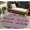 Homeroots 8' Eggplant And Ivory Round Southwestern Washable Indoor Outdoor Area Rug 593668 - alternate 1