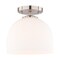 Vaxcel Shelby 9.25-in Satin Nickel Dome Semi-Flush Ceiling Light with Frosted Opal Glass C0353 - alternate 1