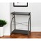 Homeroots 32" Clear and Silver Glass and Stainless Steel Mirrored Rolling Computer Desk 286518 - alternate 3