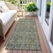 Homeroots 8' Blue And Green Floral Washable Indoor Outdoor Runner Rug 564330 - alternate 6
