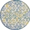 Homeroots 5' Ivory Blue And Yellow Round Trellis Indoor Outdoor Area Rug 546805 - alternate 8