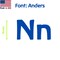 Aacc Self-Adhesive Vinyl Letter: N, Scale: 24 cm. Color: Blue Font: Anders by, 4PK AACC-Anders-UN-Blue-M24x4 - alternate 1