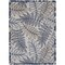 Homeroots 7' X 10' Navy Blue And Ivory Botanical Leaves Indoor Outdoor Area Rug 546689 - alternate 1
