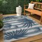 Jonathan Y Veronica Classic Beach Stripe and Palm Leaf Navy/Cream 3 ft. x 5 ft. Indoor/Outdoor Area Rug TSN402B-3 - alternate 8