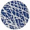 Homeroots 8' Blue And White Round Abstract Washable Indoor Outdoor Area Rug 559636 - alternate 8