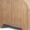 Homeroots 32" Natural Solid Wood Textured Door Accent Cabinet With Two Doors 611067 - alternate 7